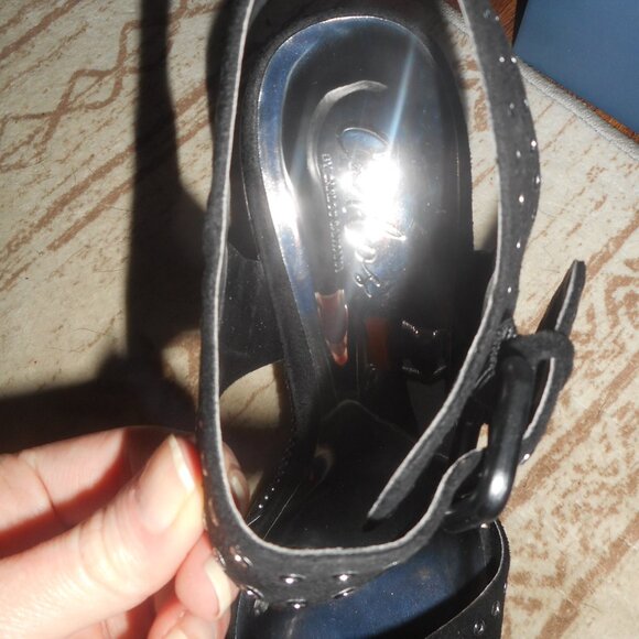 NIB Carlos Santana black stud block heels, size 8M - Picture 6 of 8